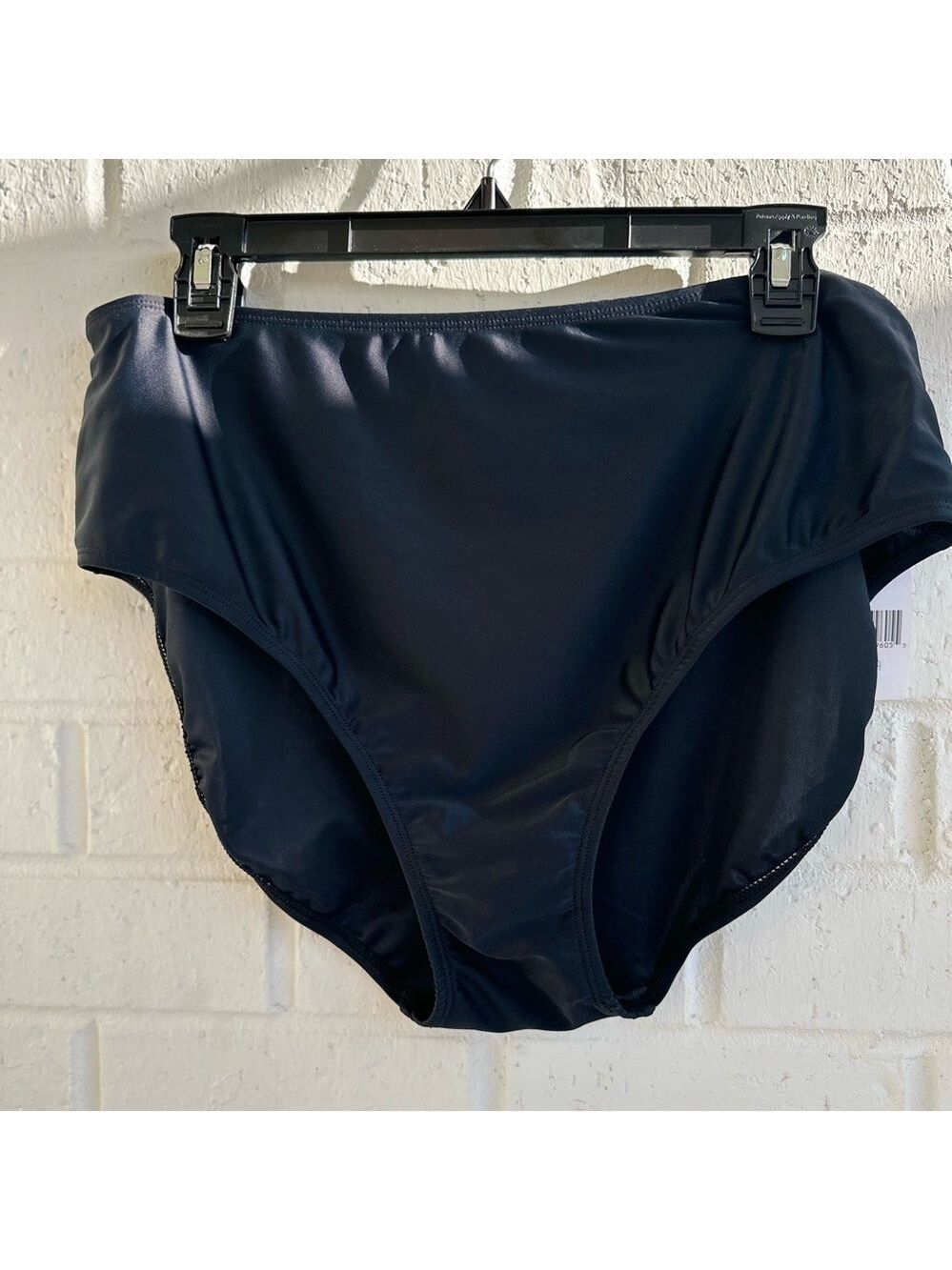 NWT Del Raya Swimwear - Women’s High-Waisted Black Bikini Bottoms Size 14